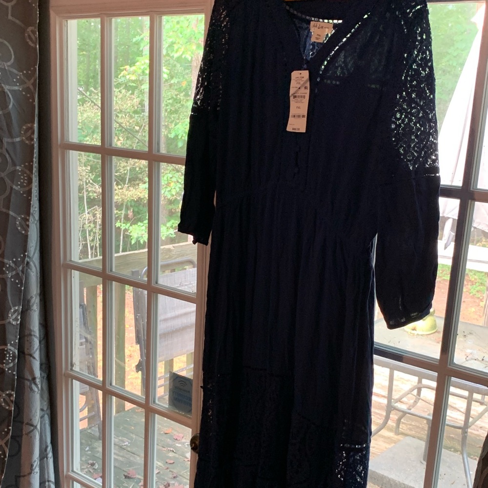 NWT Style&Co.- Womens size PXL, navy boho dress, 2 piece. NWT. Never worn. - Picture 8 of 10